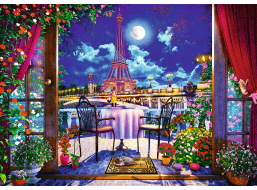 TREFL Puzzle Premium Plus Tea Time: Nočný Paríž 1000 dielikov