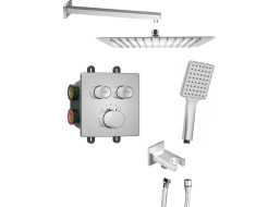 Sapho SMART SELECT podomietkový sprchový set s termostatickou batériou, 2 výstupy, vyústenie, chróm RP042-01