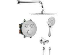 Sapho SMART SELECT podomietkový sprchový set s termostatickou batériou, 2 výstupy, vyústenie, chróm RP032-01
