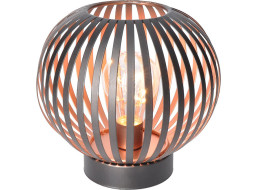 Solight kovový okrúhly lampáš so žiarovkou s micro LED, teplá biela, medená, 3xAA, 19cm