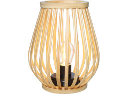 Solight bambusový lampáš s LED žiarovkou, teplá biela, 2x AA, 20cm