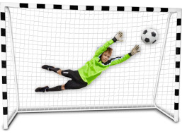 Futbalová bránka LEONARDO 300x160 cm - čiernobiela