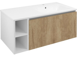 Sapho LOREA skrinka s umývadlom 101x46x51, 5cm (20+80 cm), pravá, dub alabama/biela mat LE080-2231-R-02