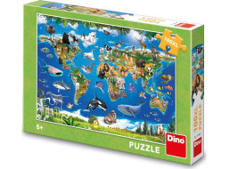 Dino Puzzle Mapa zvierat 100 XL dielikov