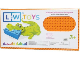 LW Toys Veľká podložka na stavanie - JUNIOR 16x32 bodov oranžová
