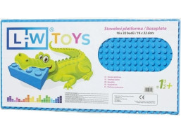 LW Toys Veľká podložka na stavanie - JUNIOR 16x32 bodov modrá