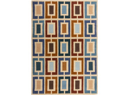 Ručne všívaný kusový koberec Illusion Retro Blocks Blue/Multi