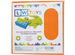 LW Toys Veľká podložka na stavanie 50x50 bodov oranžová