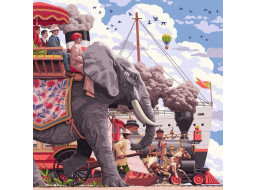 RAVENSBURGER Štvorcové puzzle Art & Soul: Cesta okolo sveta za 80 dní 750 dielikov