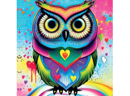 YAZZ Štvorcové puzzle Pop-artová sova 1023 dielikov
