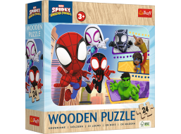 TREFL Drevené puzzle Spidey a jeho úžasní priatelia 24 dielikov