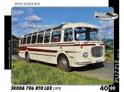 RETRO-AUTA Puzzle BUS č.12 Škoda 706 RTO LUX (1979) 40 dielikov