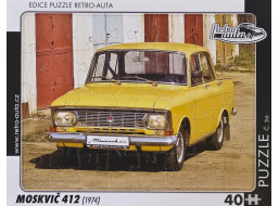 RETRO-AUTA Puzzle č.36 Moskvič 412 (1974) 40 dielikov