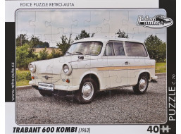 RETRO-AUTA Puzzle č.70 Trabant 600 Kombi (1963) 40 dielikov