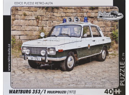 RETRO-AUTA Puzzle č.79 Wartburg 353,1 Volkspolizei (1973) 40 dielikov