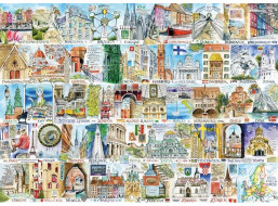 GIBSONS Puzzle Európske pamiatky 1000 dielikov