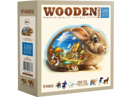 WOODEN CITY Drevené puzzle Zajačik 150 dielikov