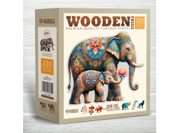 WOODEN CITY Drevené puzzle Módne slony 250 dielikov