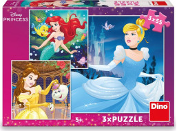 DINO Puzzle Disney princeznej: Popoluška, Ariel a Bella 3x55 dielikov