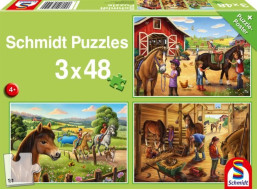 SCHMIDT Puzzle Moje obľúbené koníky 3x48 dielikov
