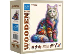WOODEN CITY Drevené puzzle Jemná mačka 150 dielikov