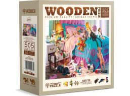 WOODEN CITY Drevené puzzle Nezbedné šteňatá 505 dielikov