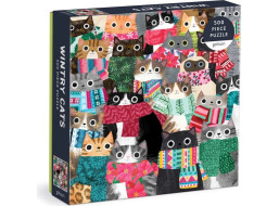 Galison Puzzle Zimné mačky 500 dielikov