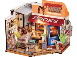 ROBOTIME Rolife DIY 3D drevené puzzle Kníhkupectvo na rohu 108 dielikov