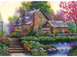 RAVENSBURGER Puzzle Romantická chata 1000 dielikov