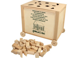 Walachia Drevená skladacia stavebnica Construct Box vkladačka natural 300 dielov
