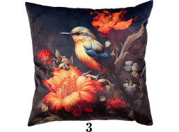 Obliečka na vankúš VELVET PRINT Vtáčik - 40x40 cm