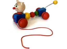 Drevená ťahacia hračka Mačka
