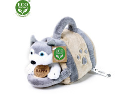 Rappa Plyšový pes Husky s prepravkou 13 cm ECO-FRIENDLY