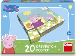 DINO Obrázkové kocky Prasiatko Peppa: Veselý deň, 20 kociek