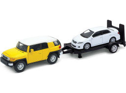 Welly Autovlek Toyota FJ Cruiser + Toyota Corolla 1:34