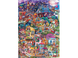 HEYE Puzzle Happy Town: Dobrý večer! 1000 dielikov