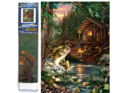NORIMPEX Diamantové maľovanie Rybárska chata 30x40cm
