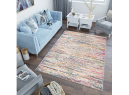 Kusový koberec AZUR static - šedý/ružový/modrý