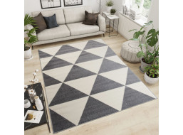Kusový koberec MAROKO Triangles - šedý/krémový