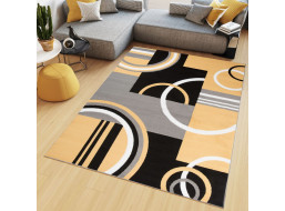 Kusový koberec MAYA Circles - žltý
