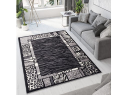 Kusový koberec TAPIS Skin - čierny/sivý