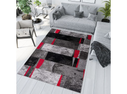 Kusový koberec JAVA Modern - šedý/červený