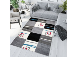 Kusový koberec JAVA Tiles - šedý/červený