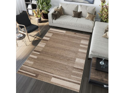 Kusový koberec SARI Frame - tmavo béžový