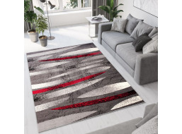 Kusový koberec TAPIS Linocut - sivý/červený