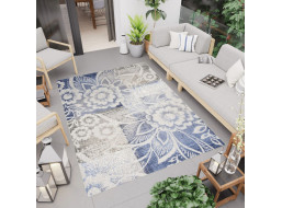 Kusový koberec AVENTURA Flowers - šedý/modrý