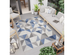Kusový koberec AVENTURA Geometric - šedý/modrý