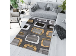 Kusový koberec MAYA Pave - žltý/sivý