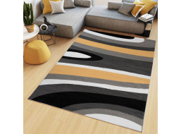Kusový koberec MAYA Waves - žltý/sivý