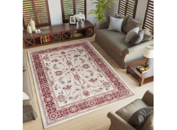 Kusový koberec COLORADO Rim - biely/červený